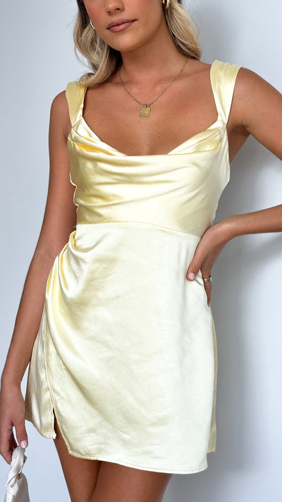 Load image into Gallery viewer, Havanna Mini Dress - Lemon
