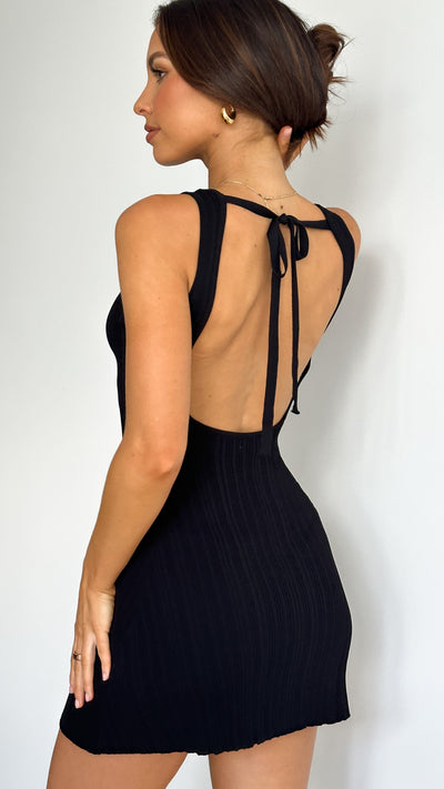Load image into Gallery viewer, Alexa Mini Dress - Black - Billy J
