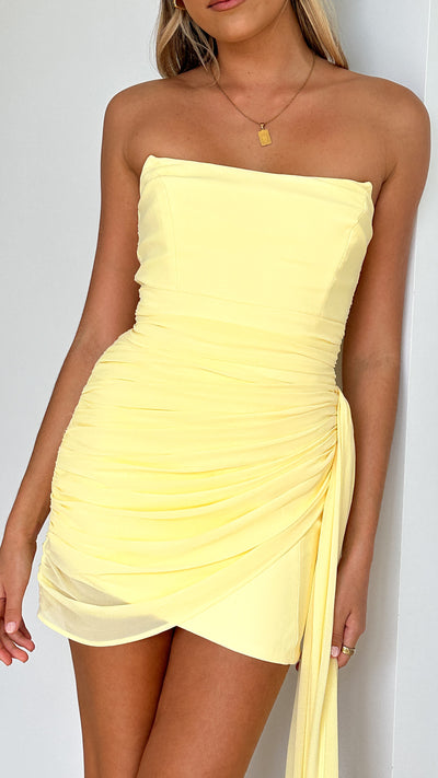 Load image into Gallery viewer, Night Lover Mini Dress - Lemon

