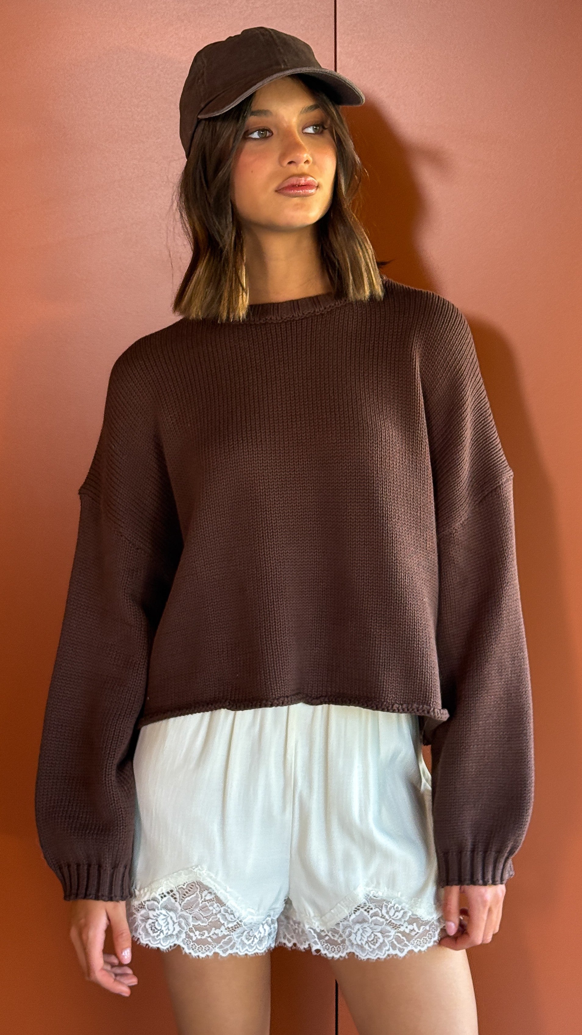 Melbourne Knit Jumper - Chocolate - Billy J