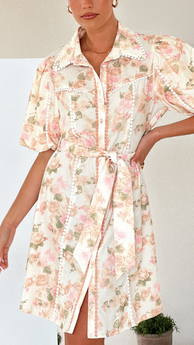 Load image into Gallery viewer, Mason Mini Dress - Blossom Print - Billy J
