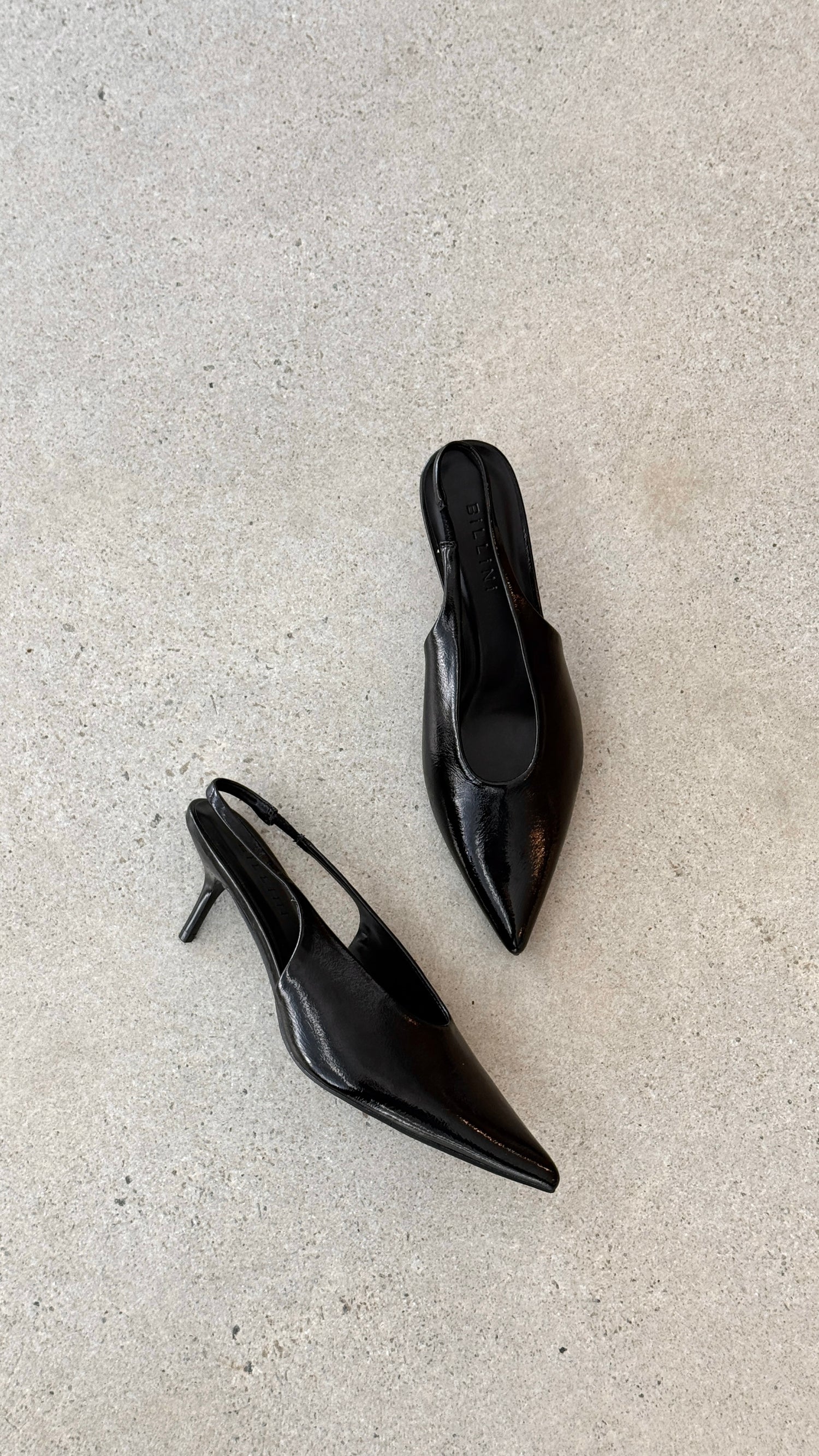 Xishi Heel - Black Crinkle Patent - Billy J