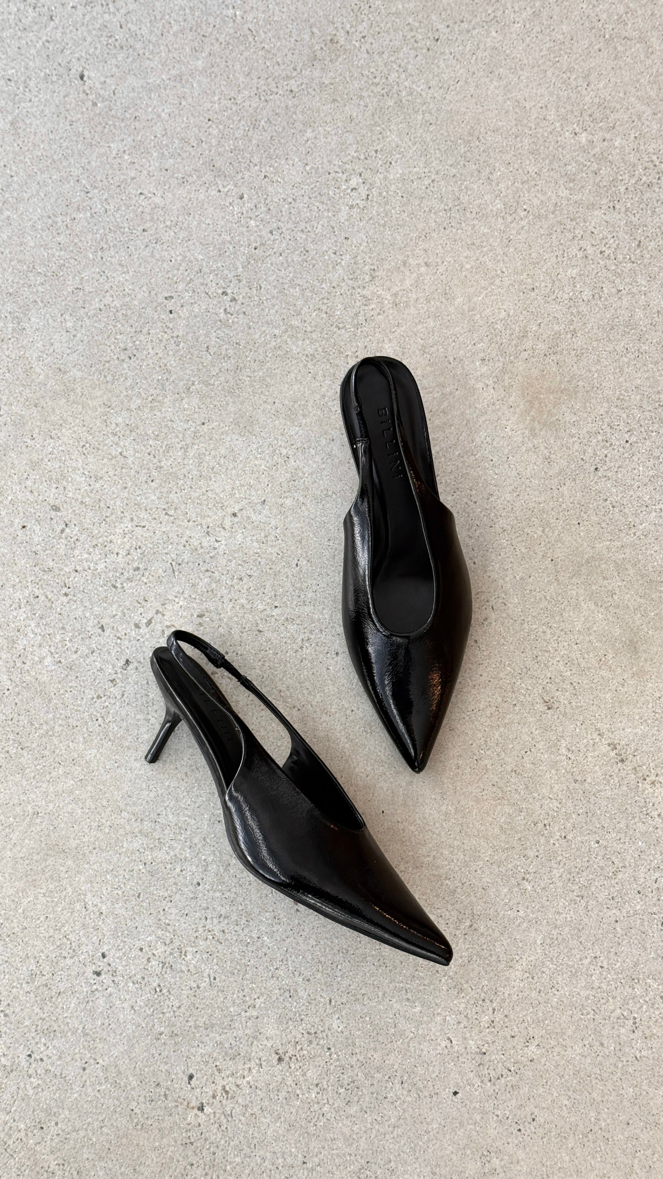 Xishi Heel - Black Crinkle Patent - Billy J