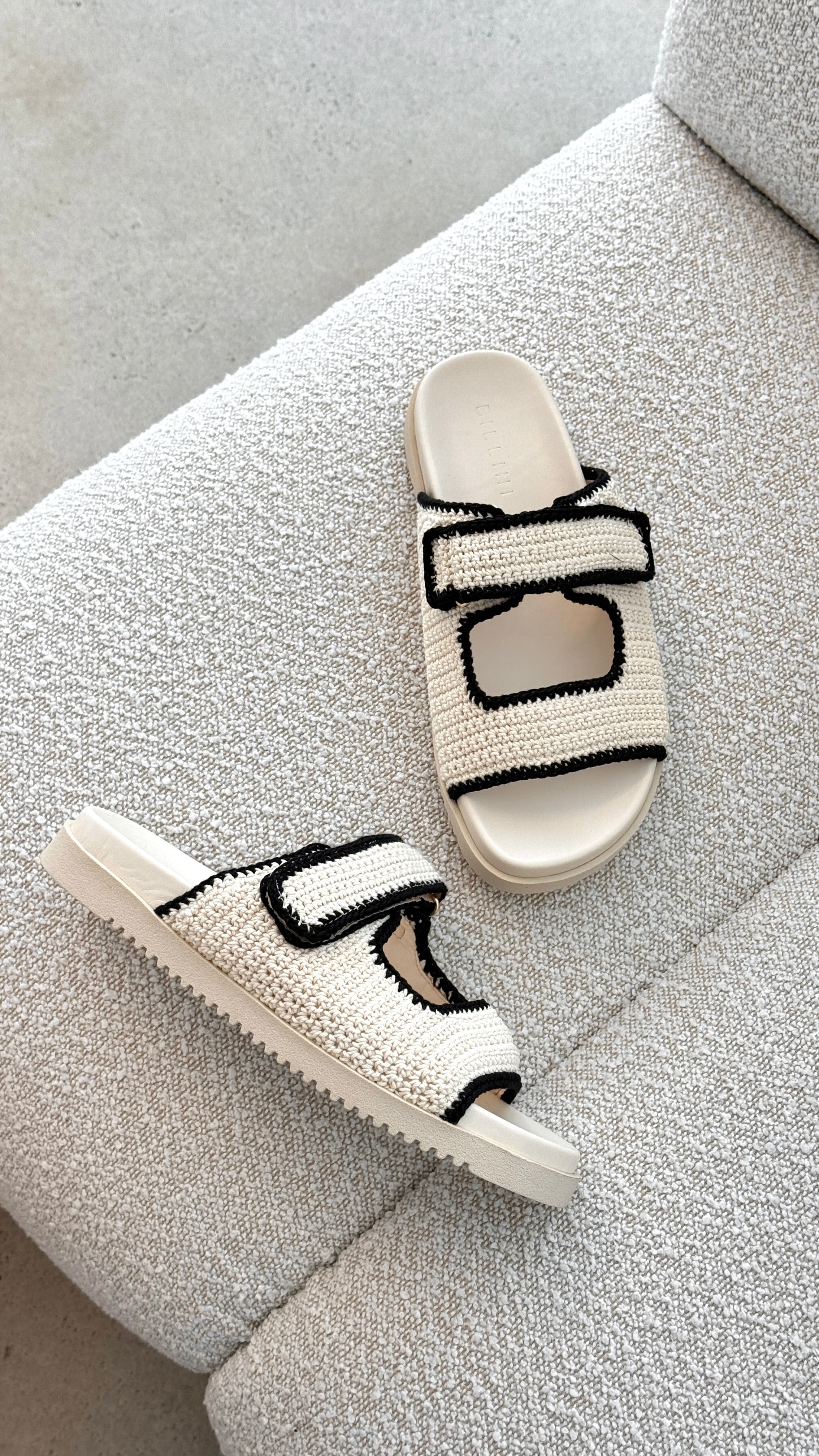 Abbot Sandals - White / Black Contrast - Billy J