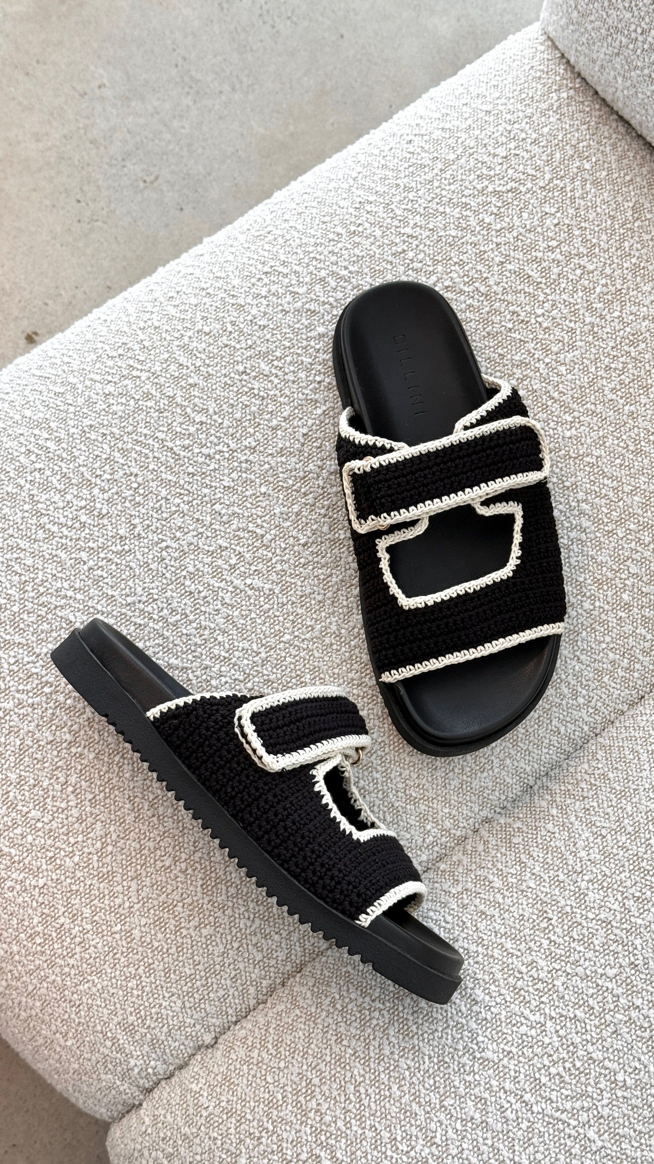 Abbot Sandals - Black / White Contrast - Billy J