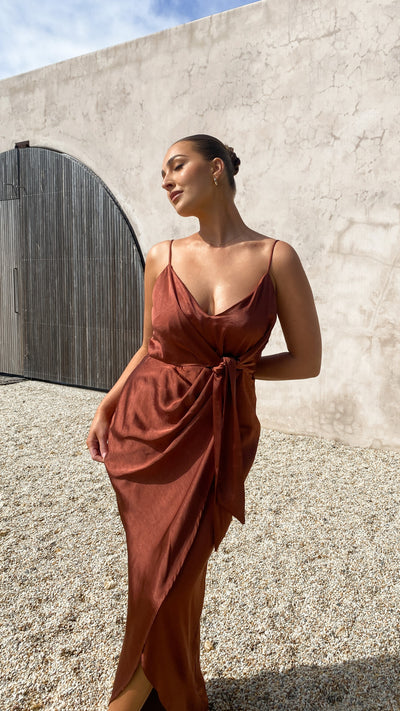 Load image into Gallery viewer, Tyra Maxi Dress - Rust - Billy J
