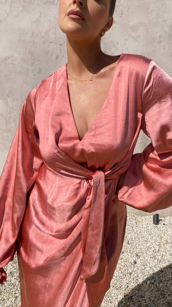 Naomi Long Sleeve Maxi Dress - Baked Rose