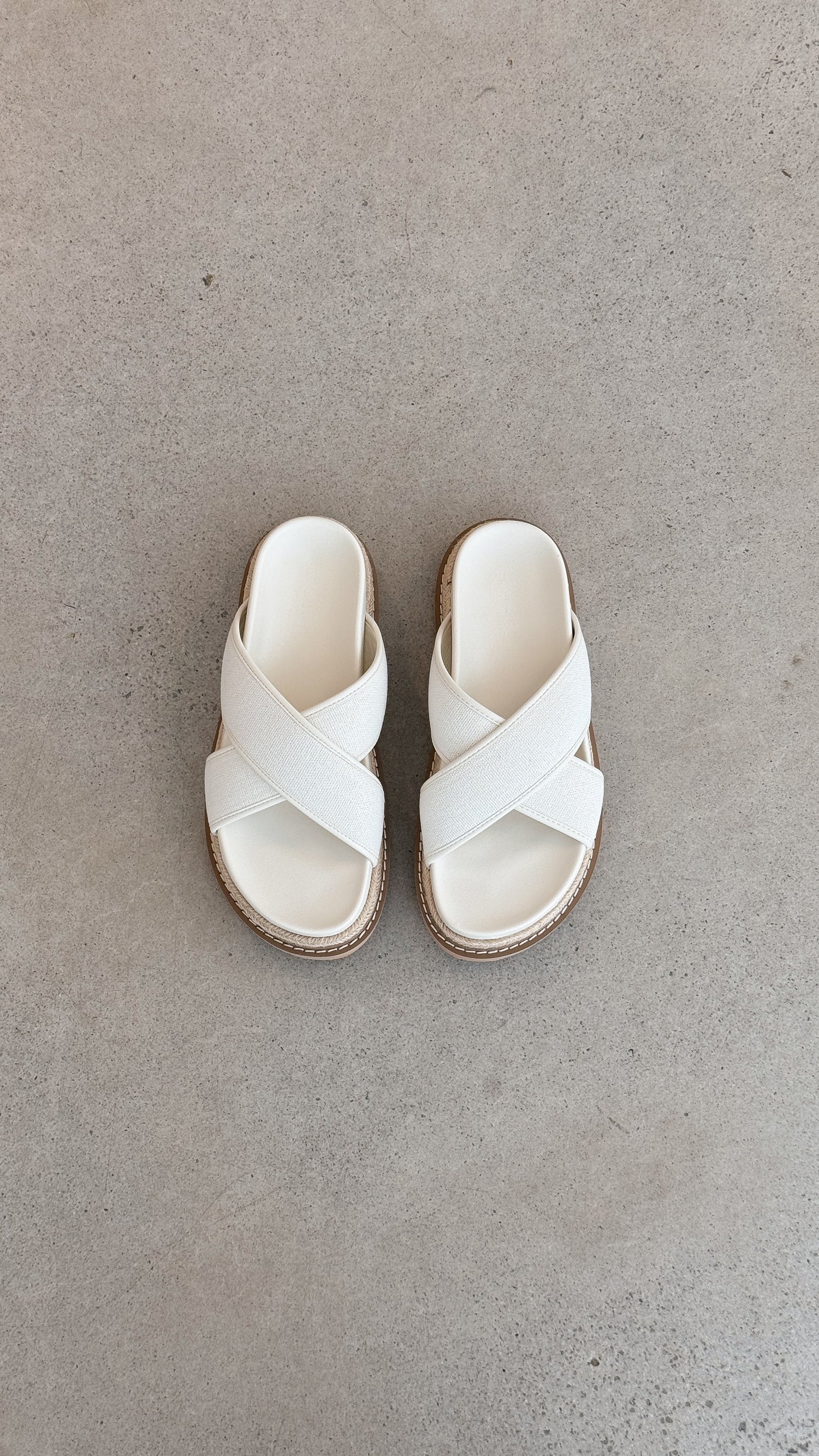 Aysha Slides - Cream Linen - Billy J