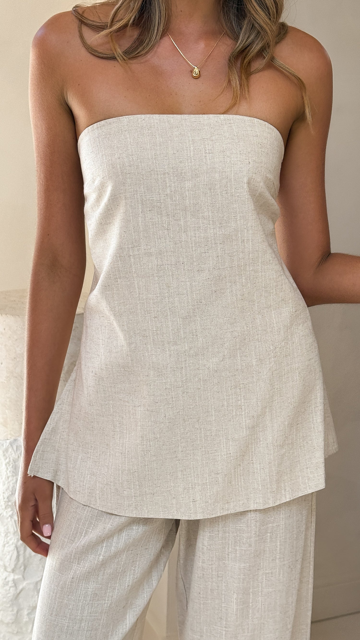 Kailani Strapless Top and Pants Set - Oat - Billy J
