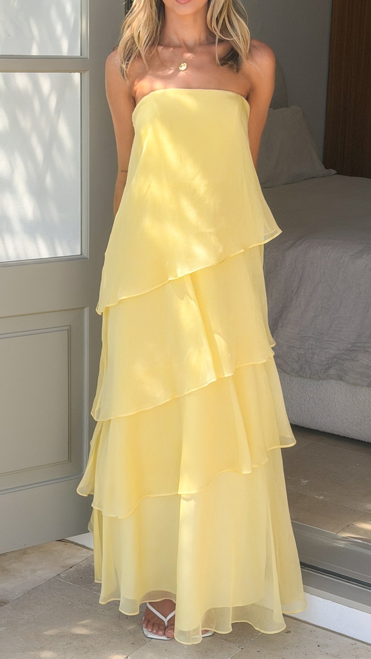 Daisie Strapless Maxi Dress - Yellow - Billy J