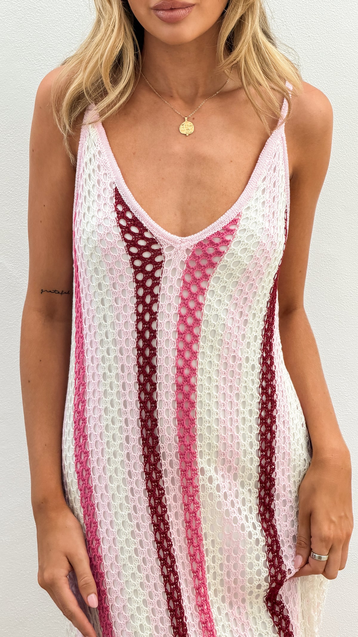 Sabre Maxi Dress - Pink Stripe - Billy J