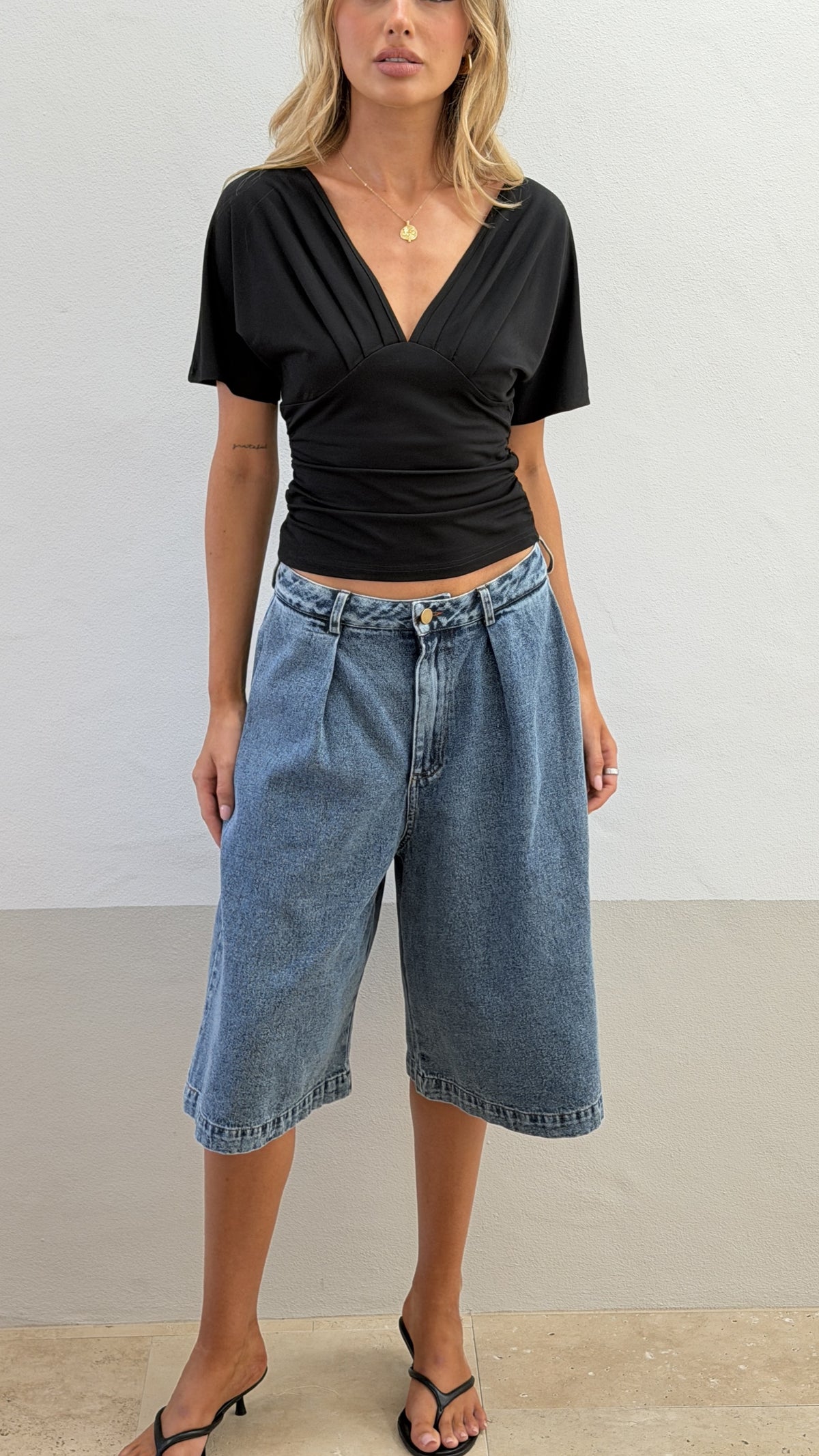 Kassandra Denim Jorts - Mid Blue - Billy J