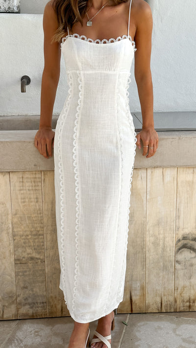 Load image into Gallery viewer, Carlia Midi Dress- White
