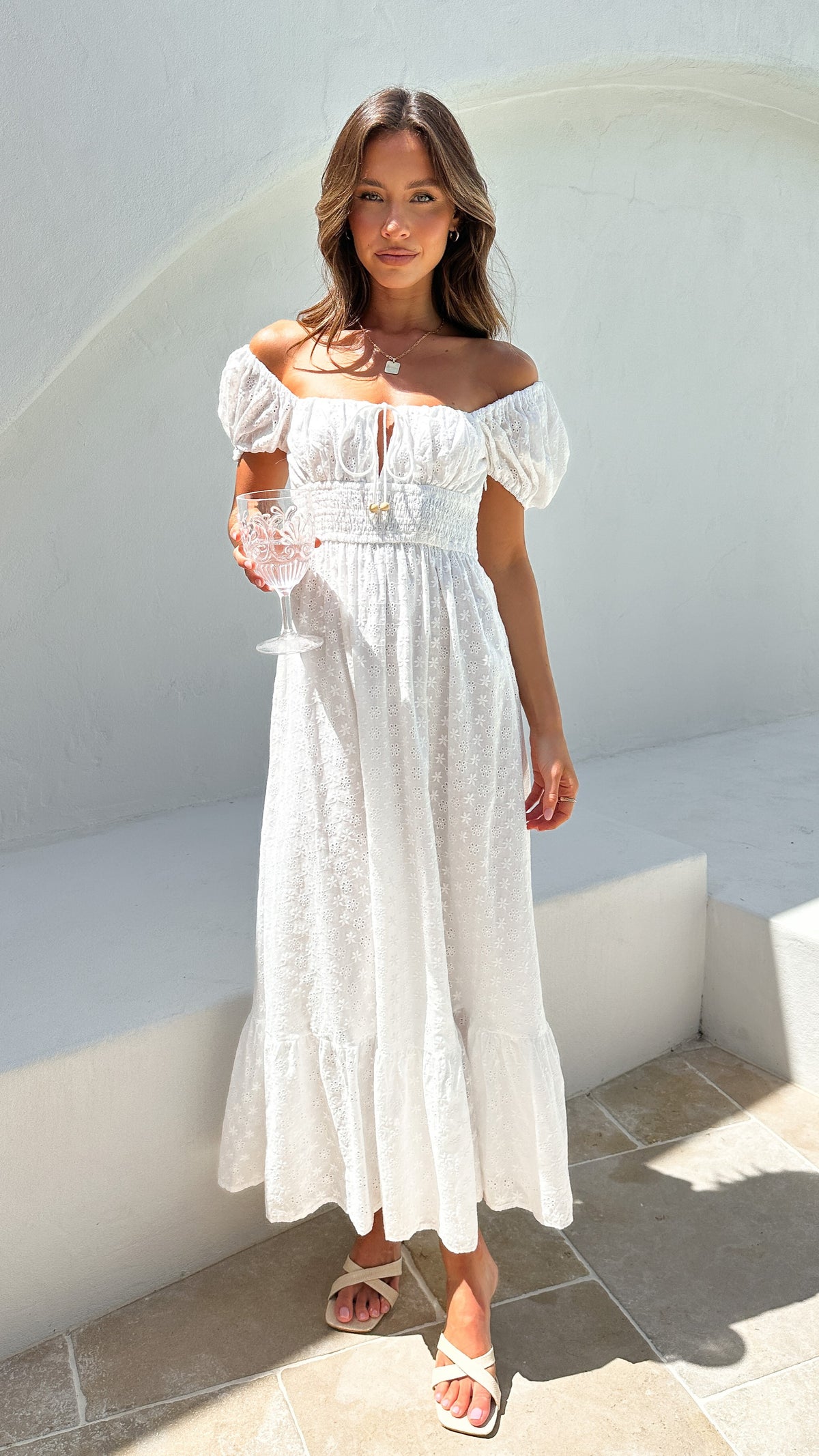 Tania Midi Dress - White - Billy J