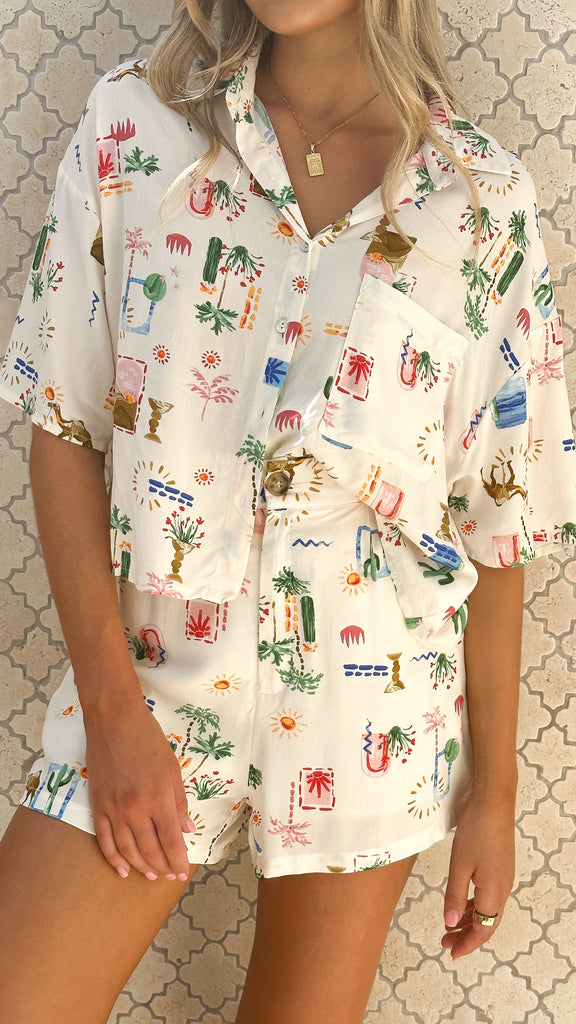 Demi Button Up Shirt - Desert Sun