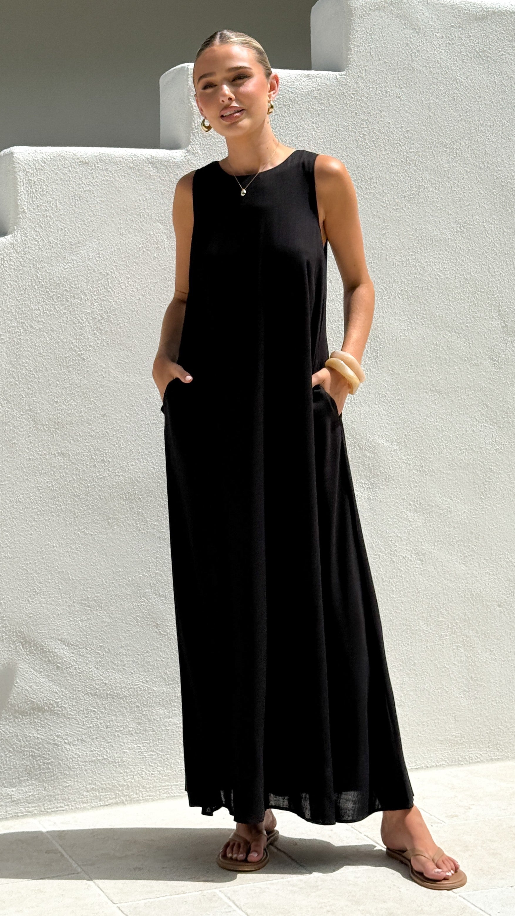 Mylah Maxi Dress - Black - Billy J
