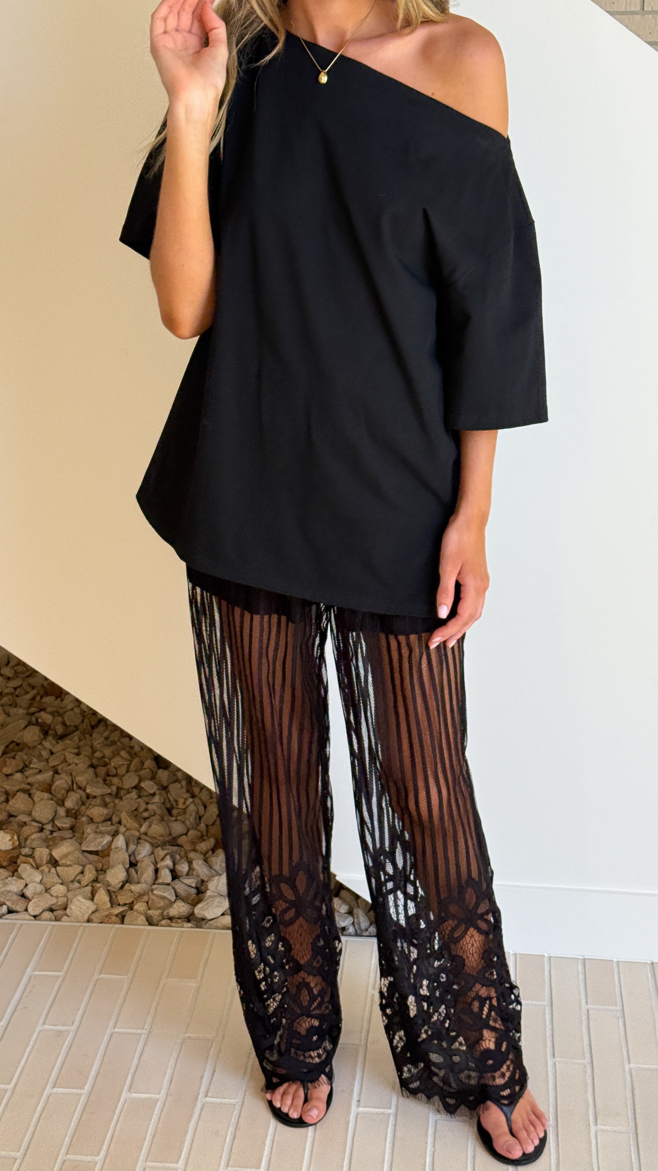 Jayna Sheer Pants - Black - Billy J