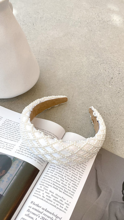 Load image into Gallery viewer, Valencia Headband - White - Billy J
