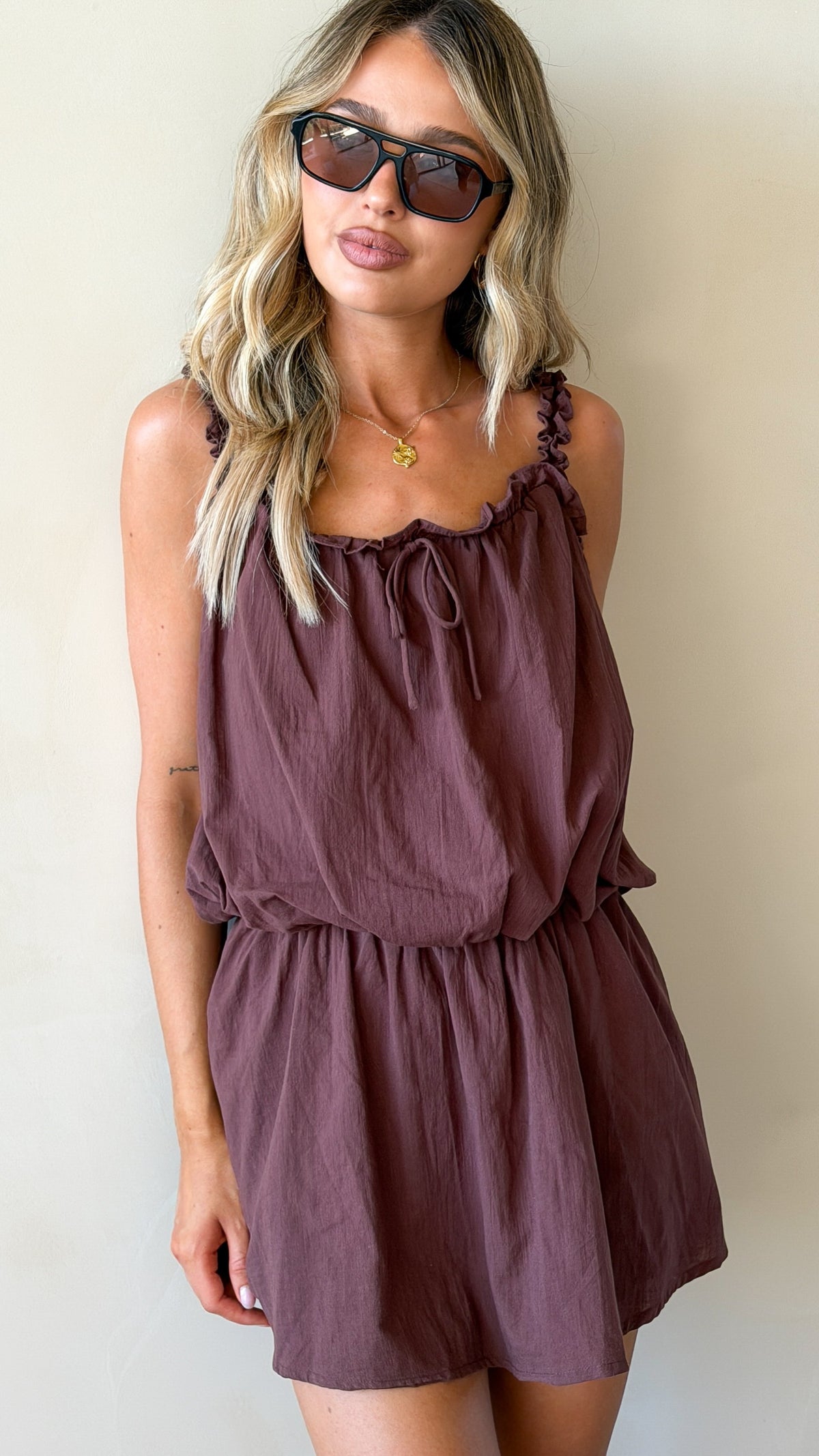 Brittany Mini Dress - Chocolate - Billy J