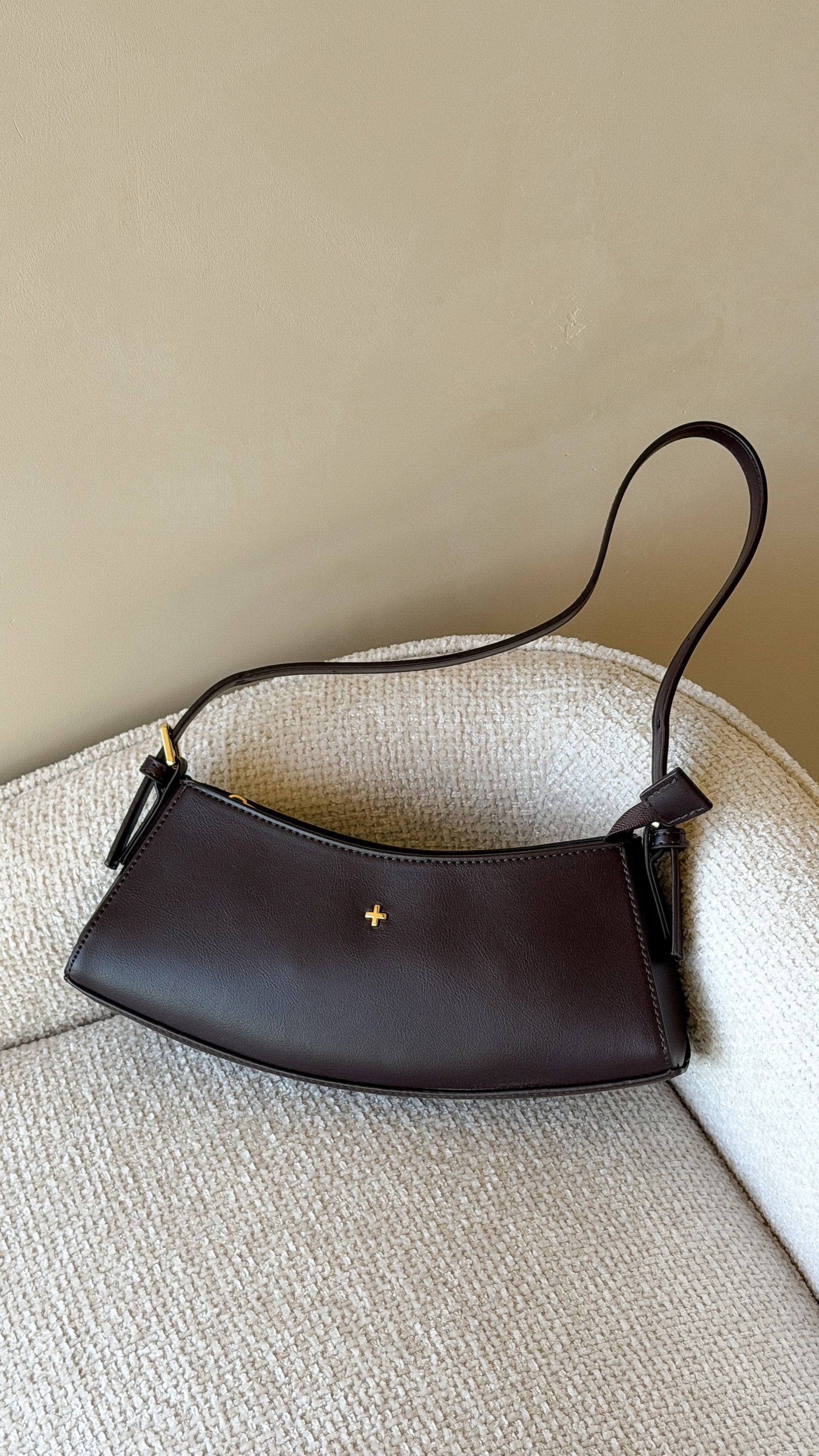Bessi Shoulder Bag - Choc PU/Gold - Billy J
