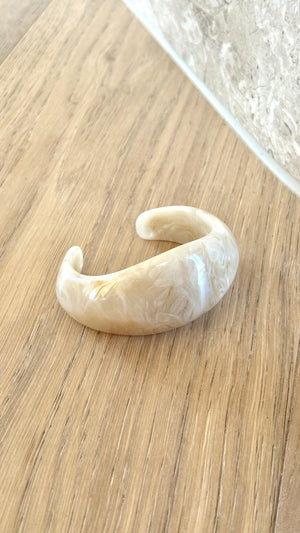 Lumi Cream Resin Bangle - Cream