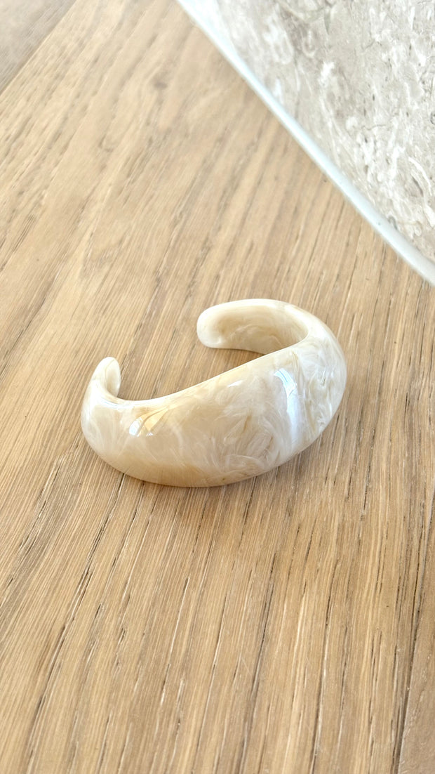 Lumi Cream Resin Bangle - Cream - Billy J