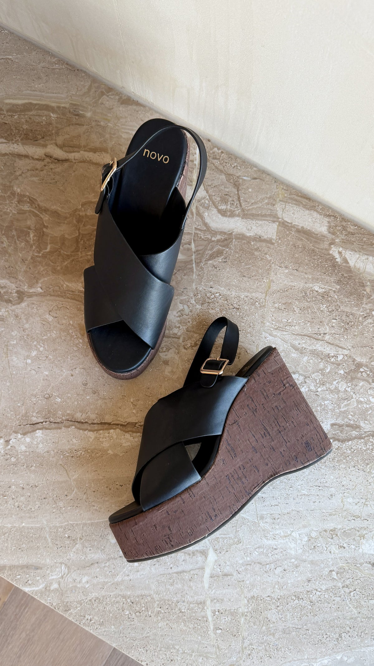 Bambola Wedge Heels - Black - Billy J