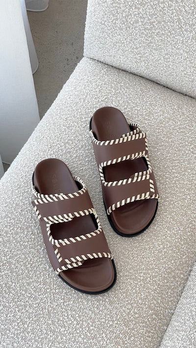 Load image into Gallery viewer, Sol Sana Fontelina Footbed - Cocoa / Off White Trim - Billy J
