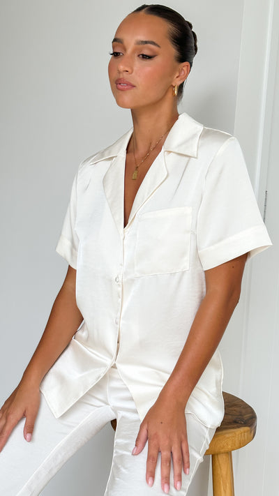 Load image into Gallery viewer, Courtney Button Up Shirt - Cream - Billy J
