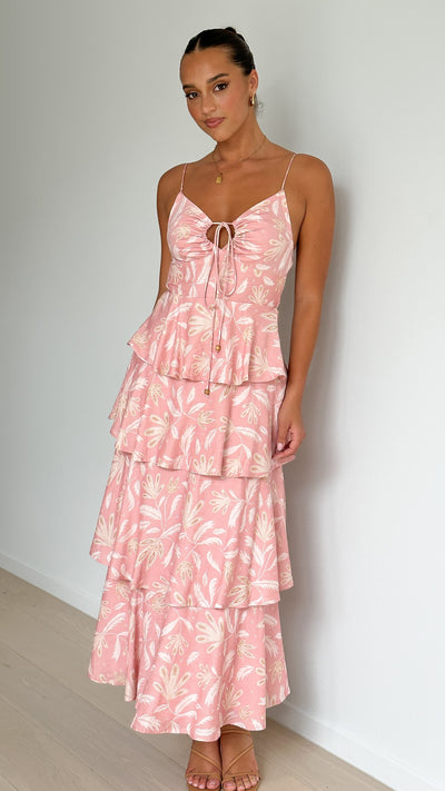Load image into Gallery viewer, Jadey Maxi Dress - Peach Floral

