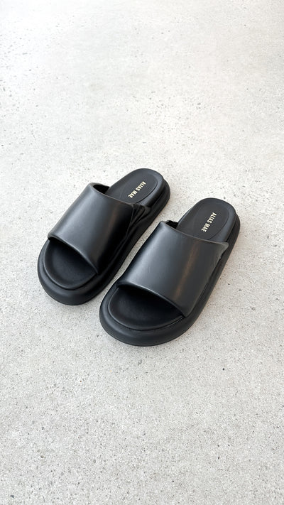 Load image into Gallery viewer, Thea Slide - Black Leather - Billy J
