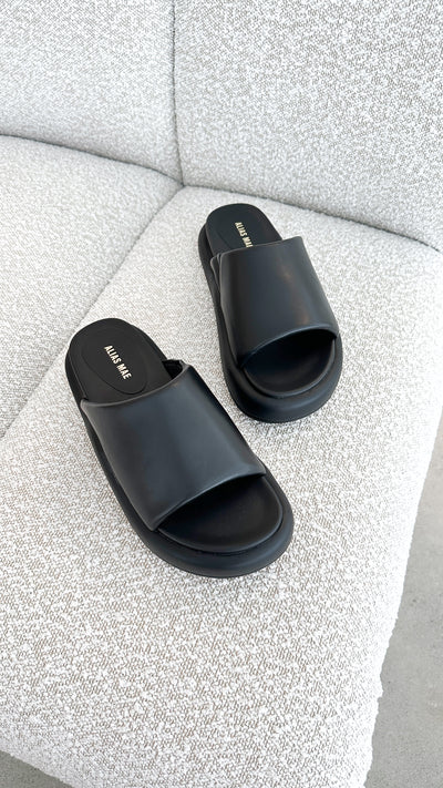 Load image into Gallery viewer, Thea Slide - Black Leather - Billy J
