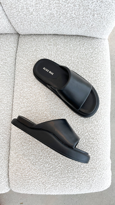 Load image into Gallery viewer, Thea Slide - Black Leather
