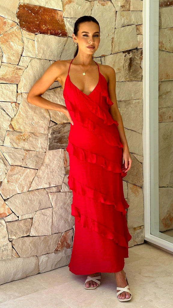 Sophia Maxi Dress - Red - Billy J