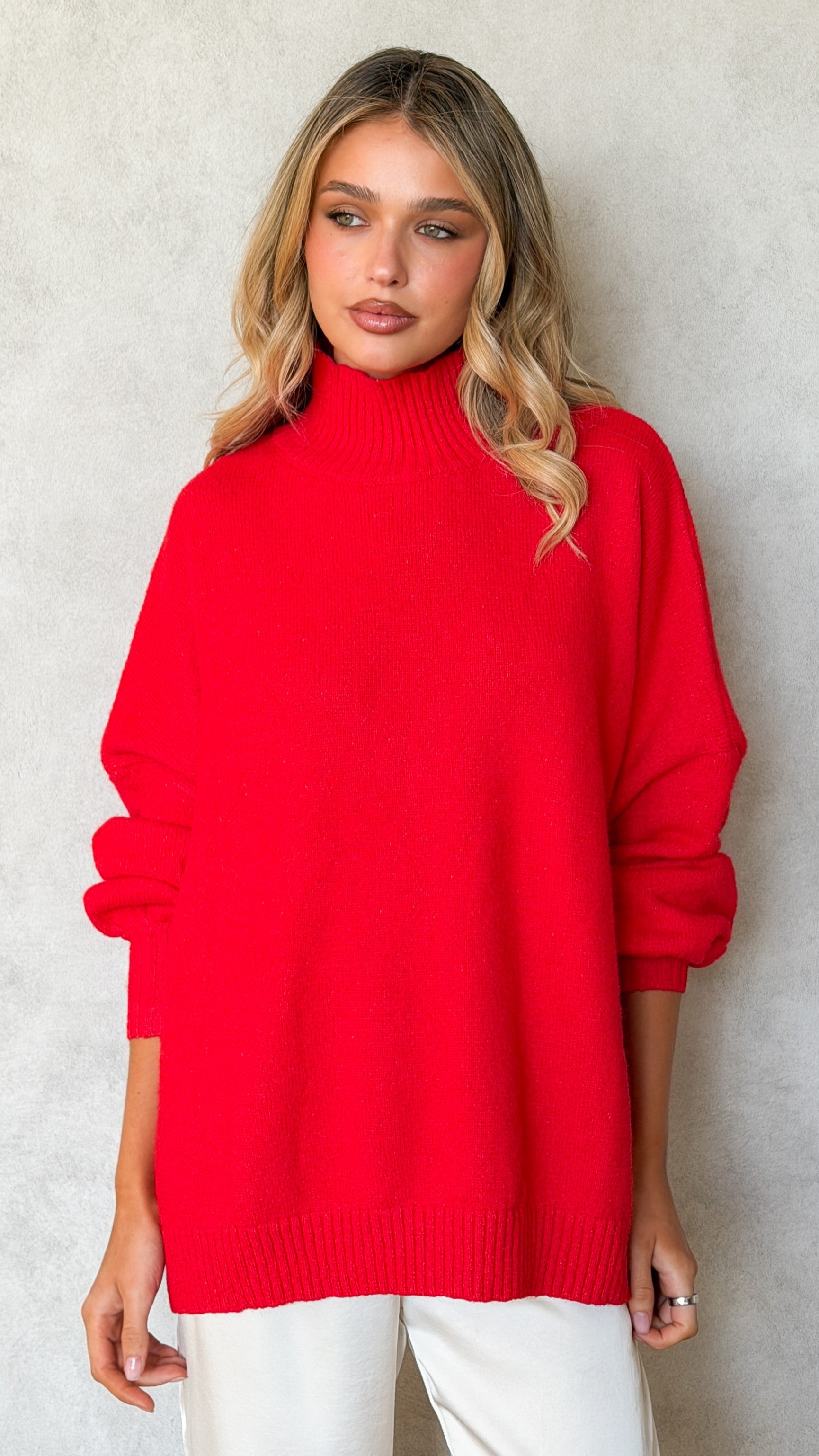 Harita Knitted Sweater - Red - Billy J