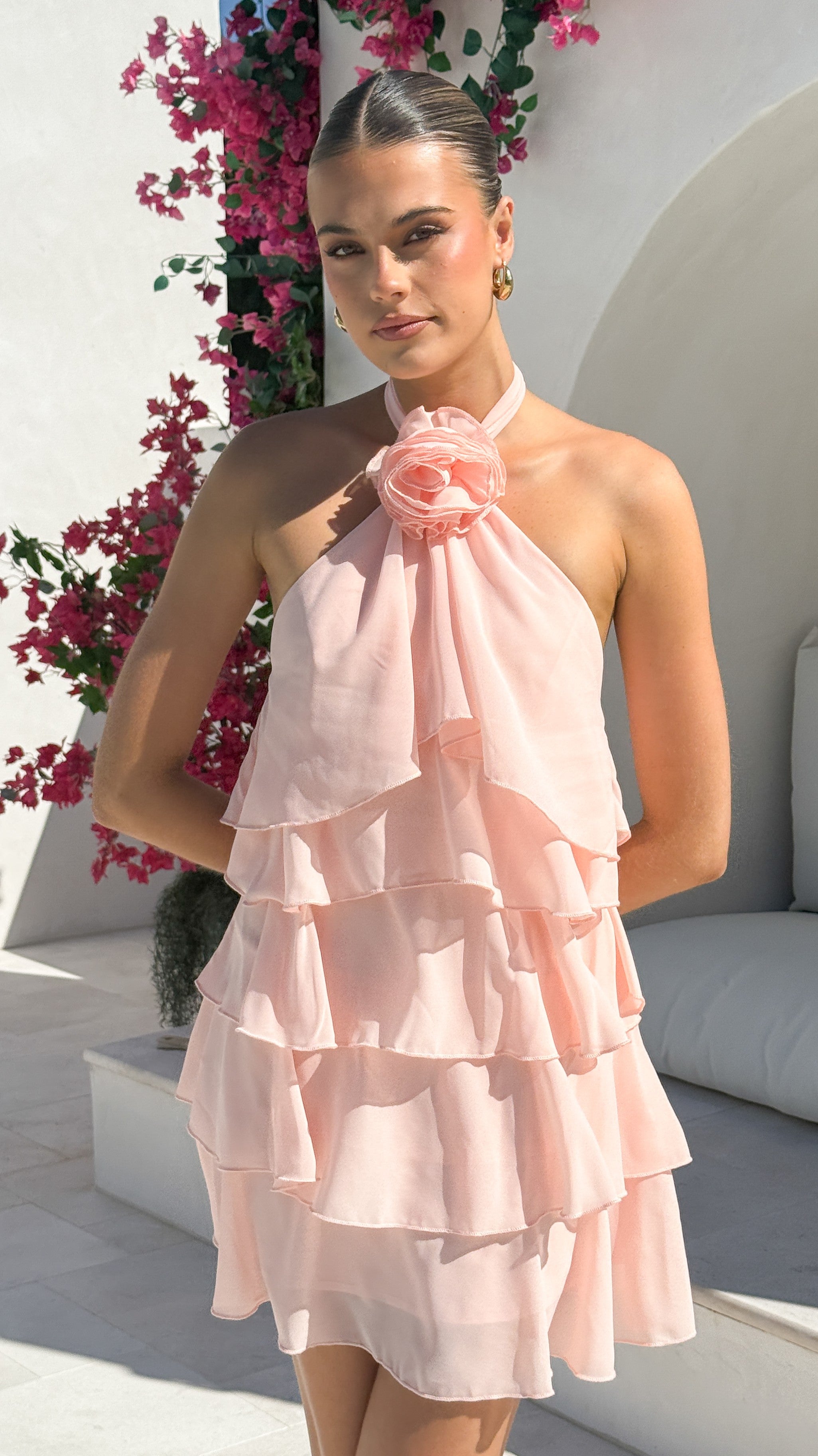 Gabby Mini Dress - Peach - Billy J