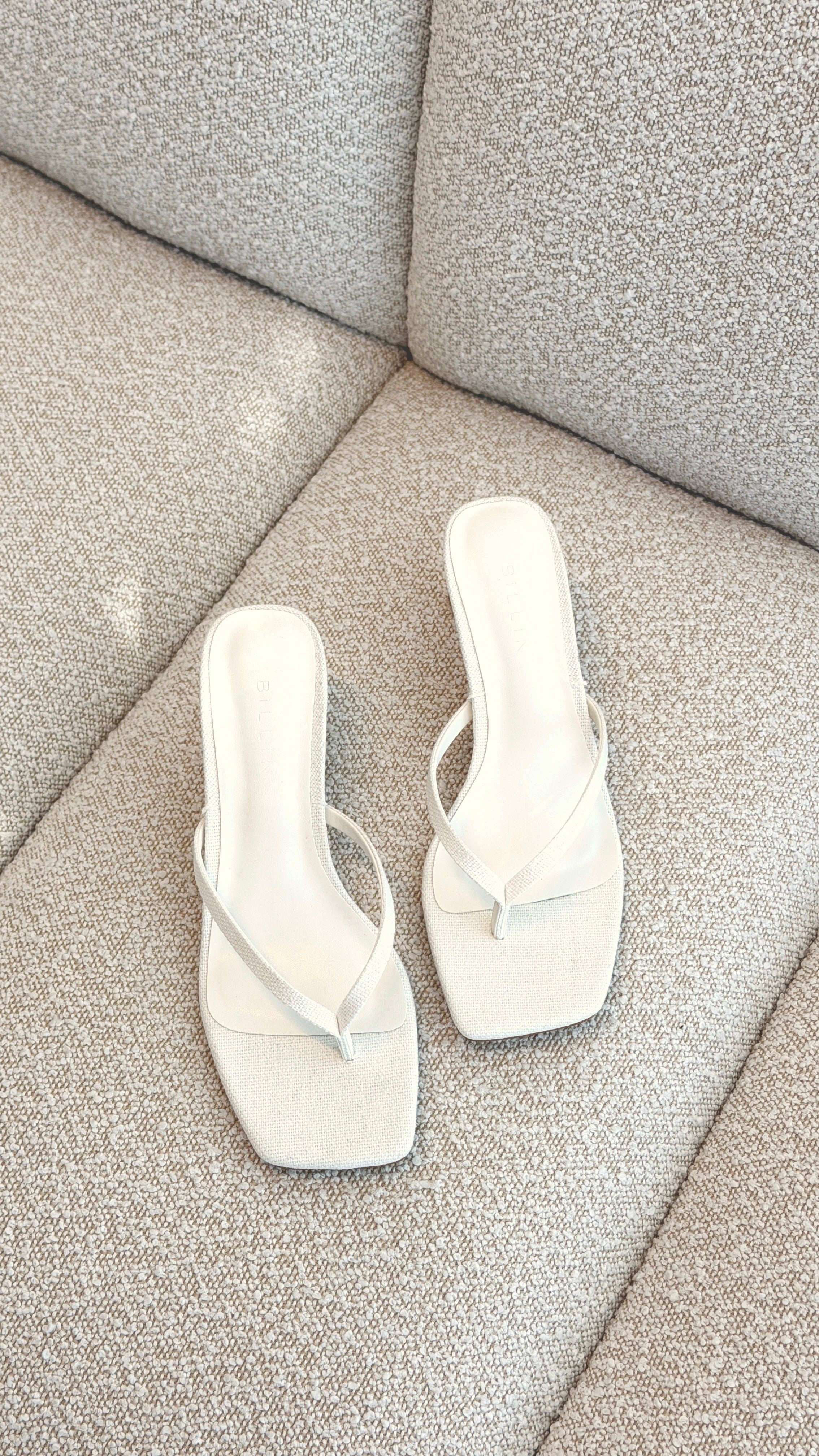 Madina Heel - Cream Linen - Billy J