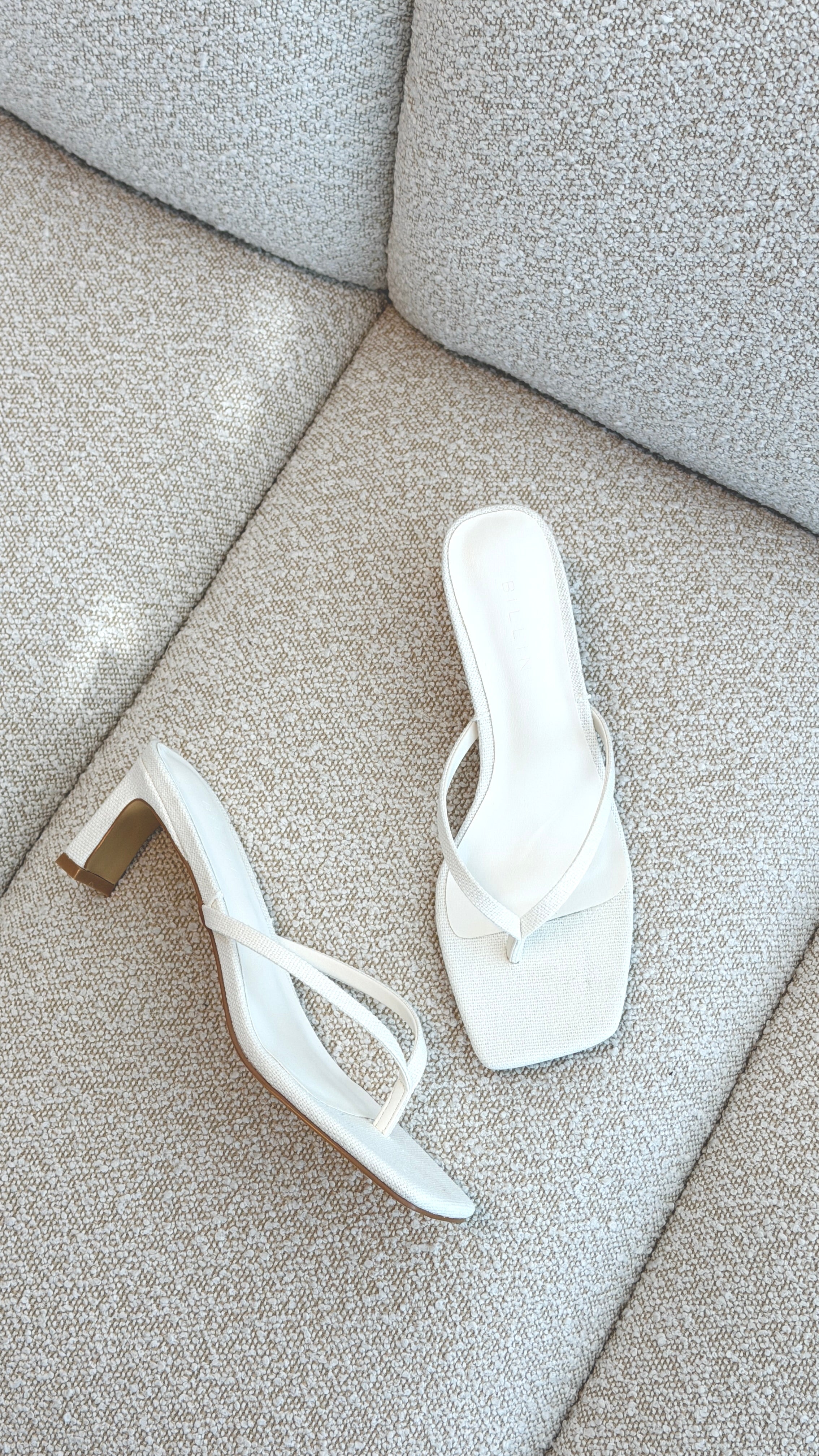 Madina Heel - Cream Linen - Billy J