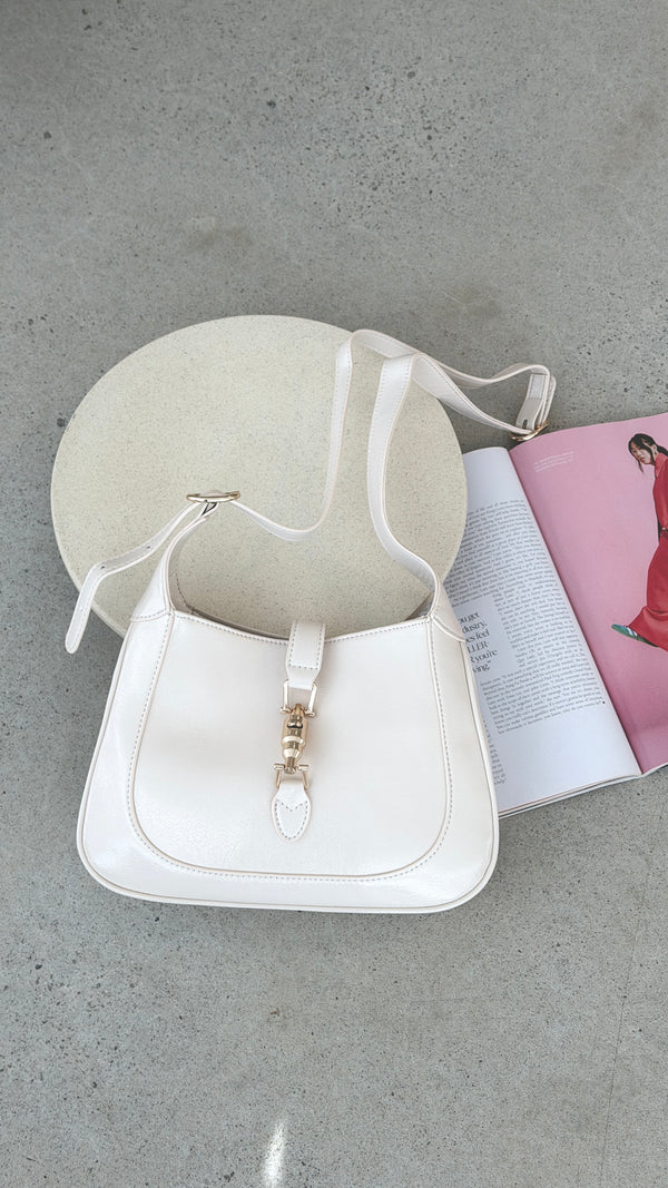 Alix Shoulder Bag - Chalk Crinkle Patent - Billy J