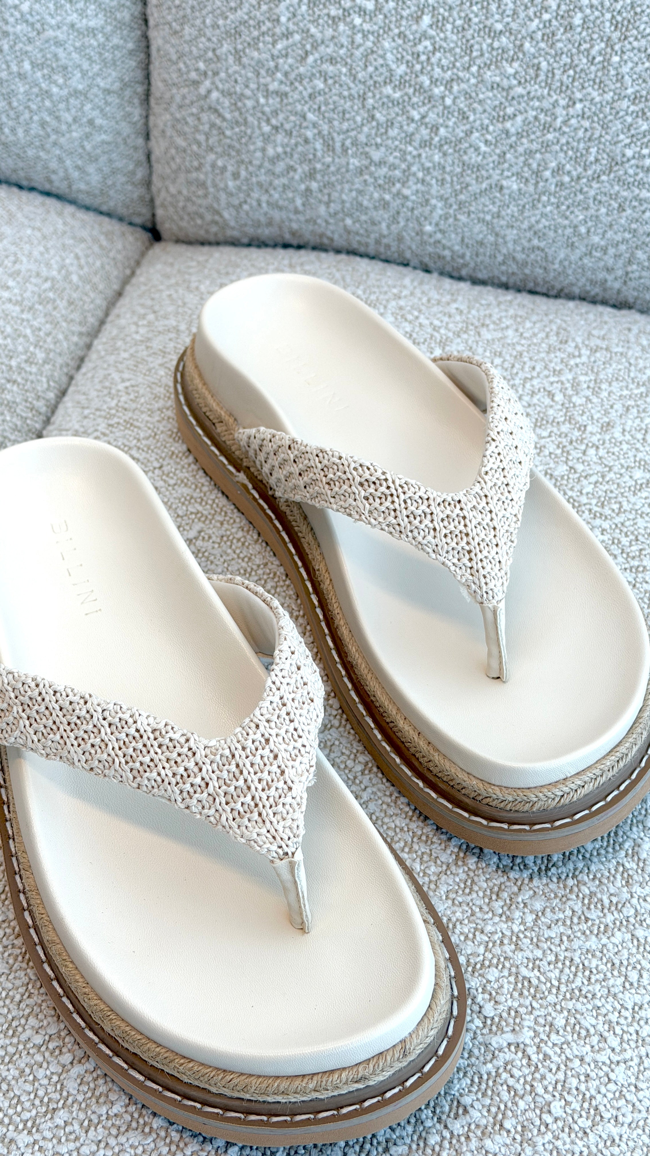 Arlette Slide - Cream Raffia - Billy J