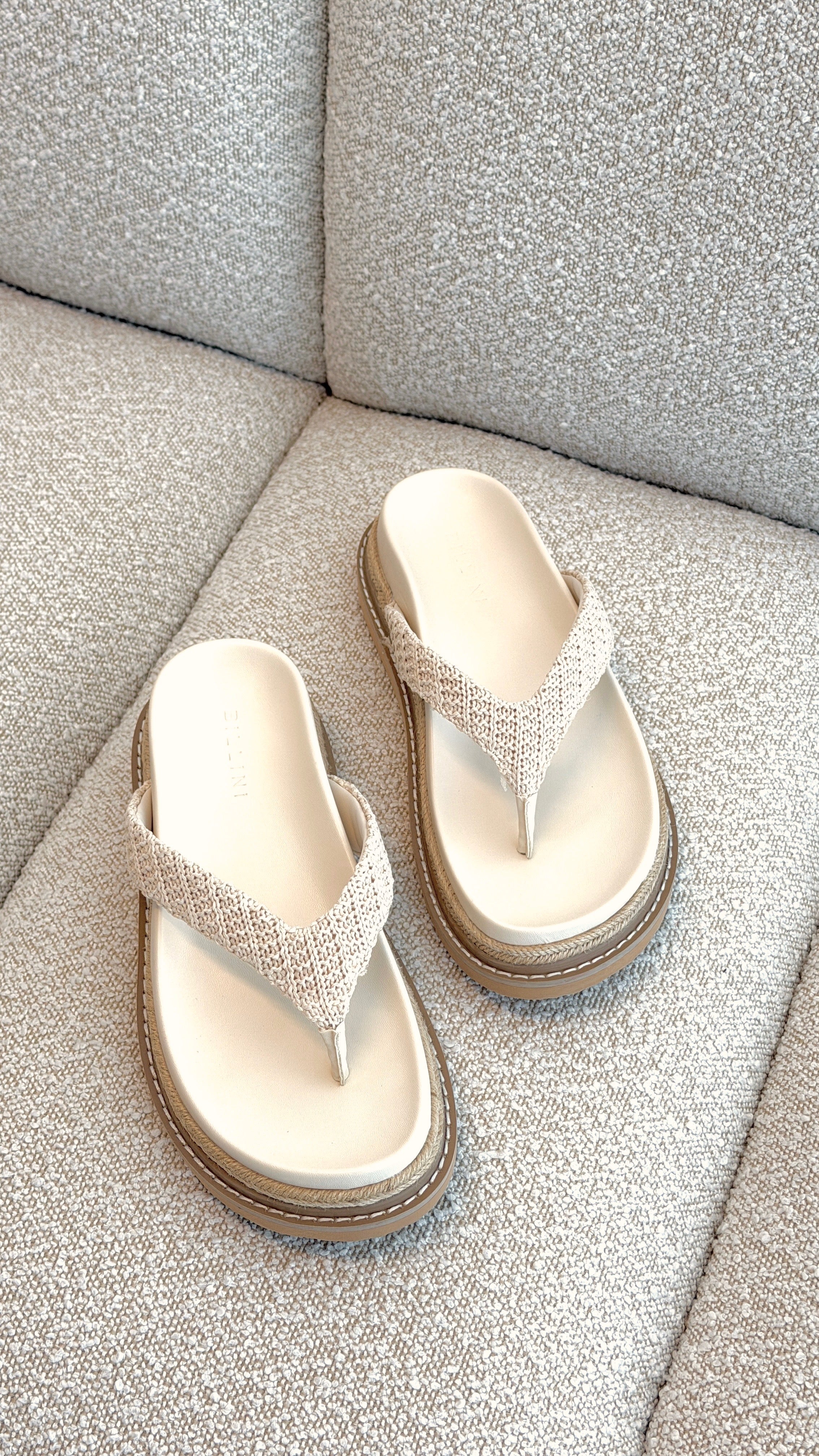 Arlette Slide - Cream Raffia - Billy J
