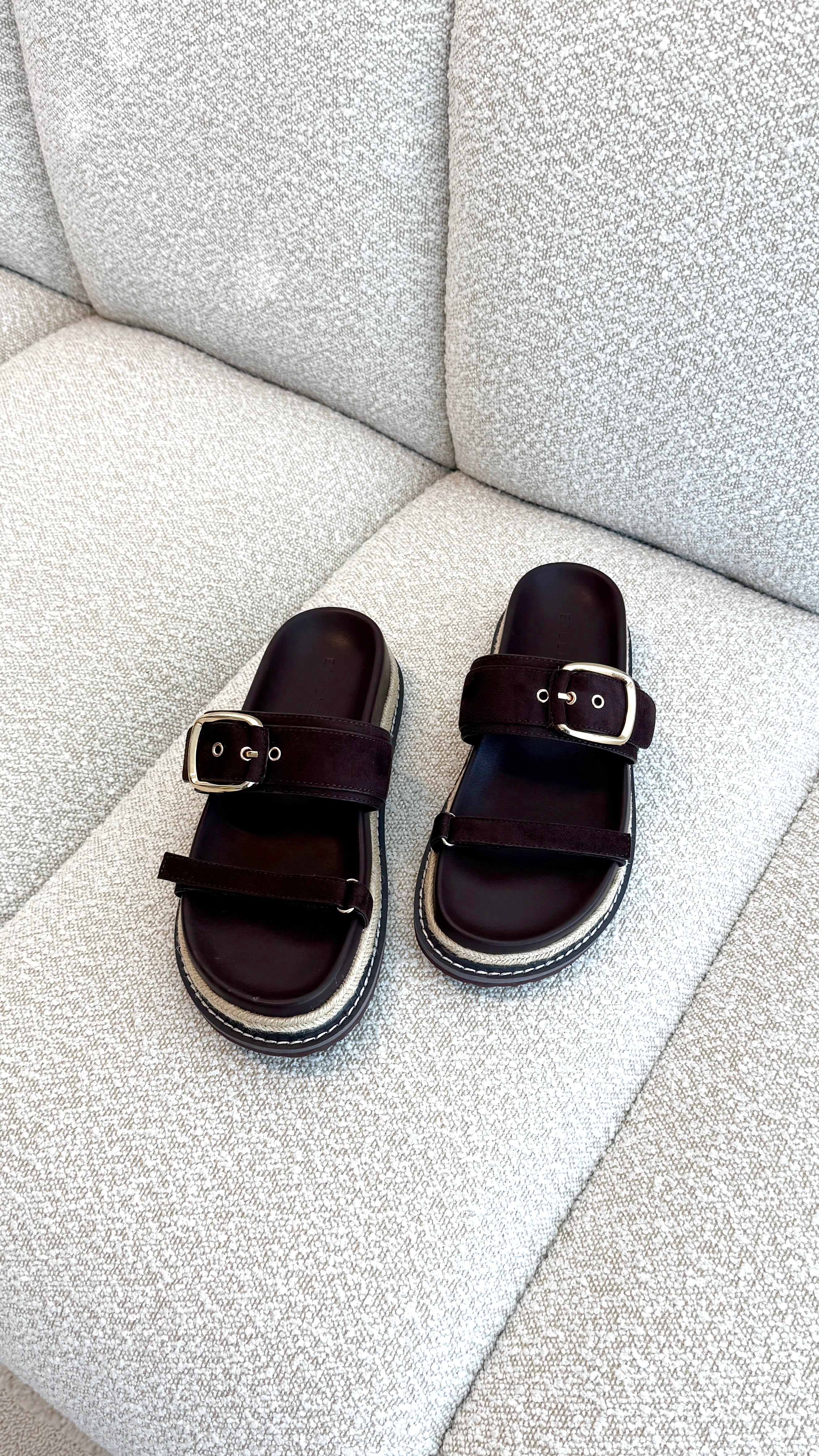 Tabitha Slide - Dark Cacao Suede - Billy J