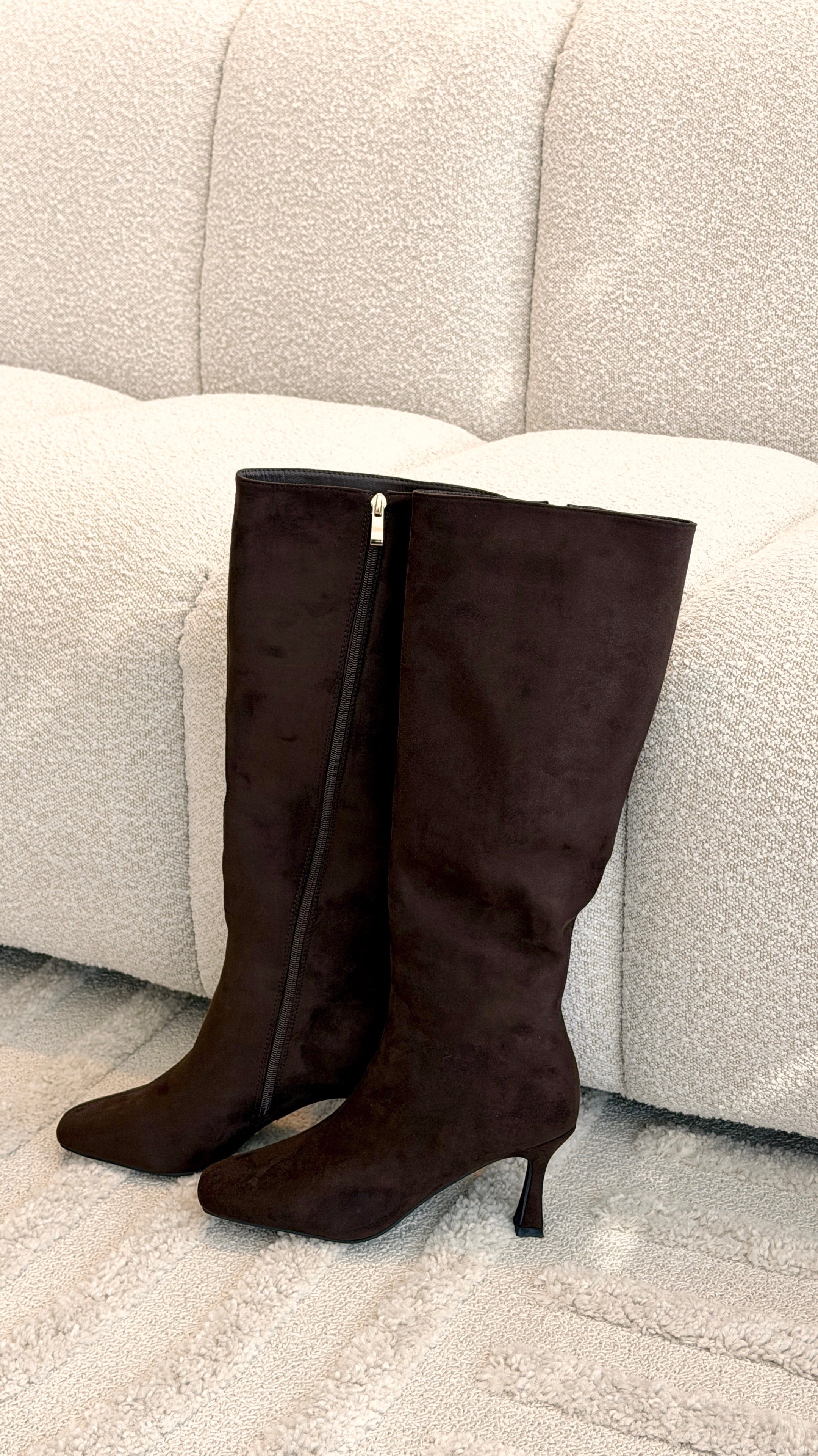 Corbin Boots - Dark Cacao Faux Suede - Billy J