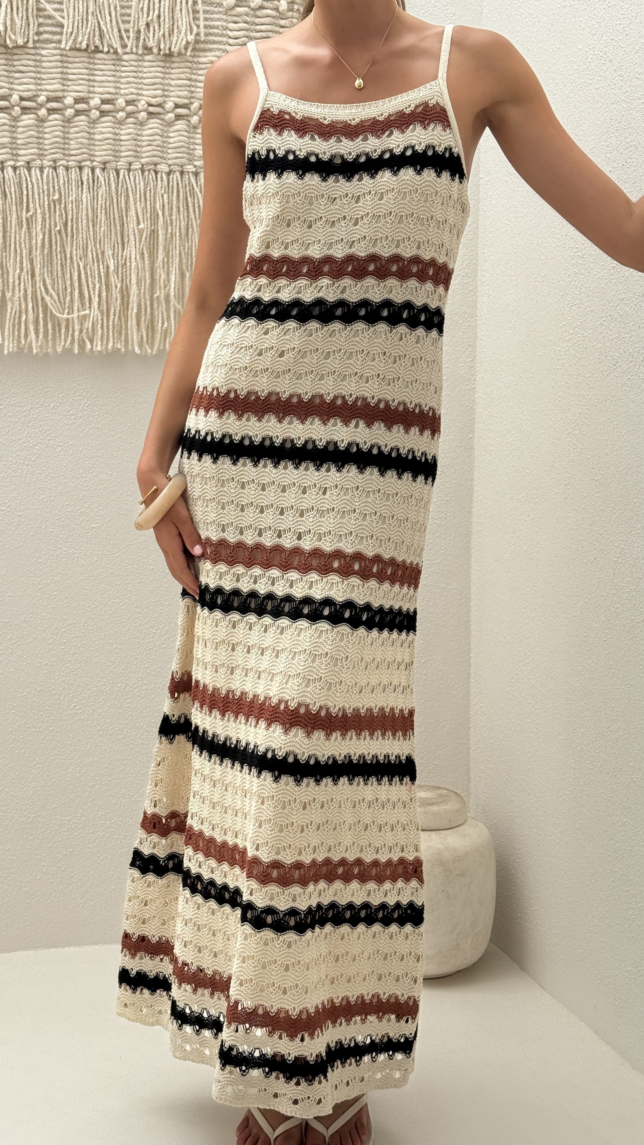 Kehlani Maxi Dress - Natural Stripe - Billy J