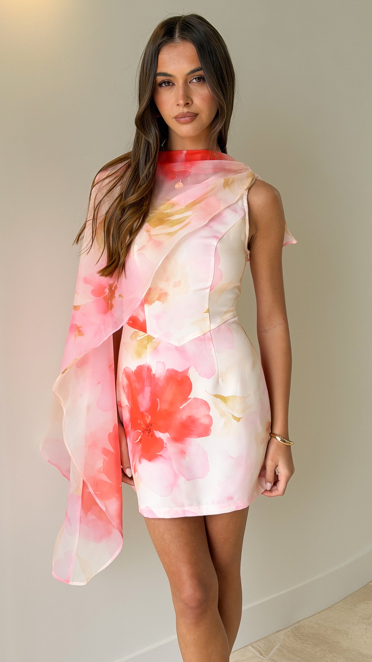 Lacie Mini Dress - Pink Floral - Billy J
