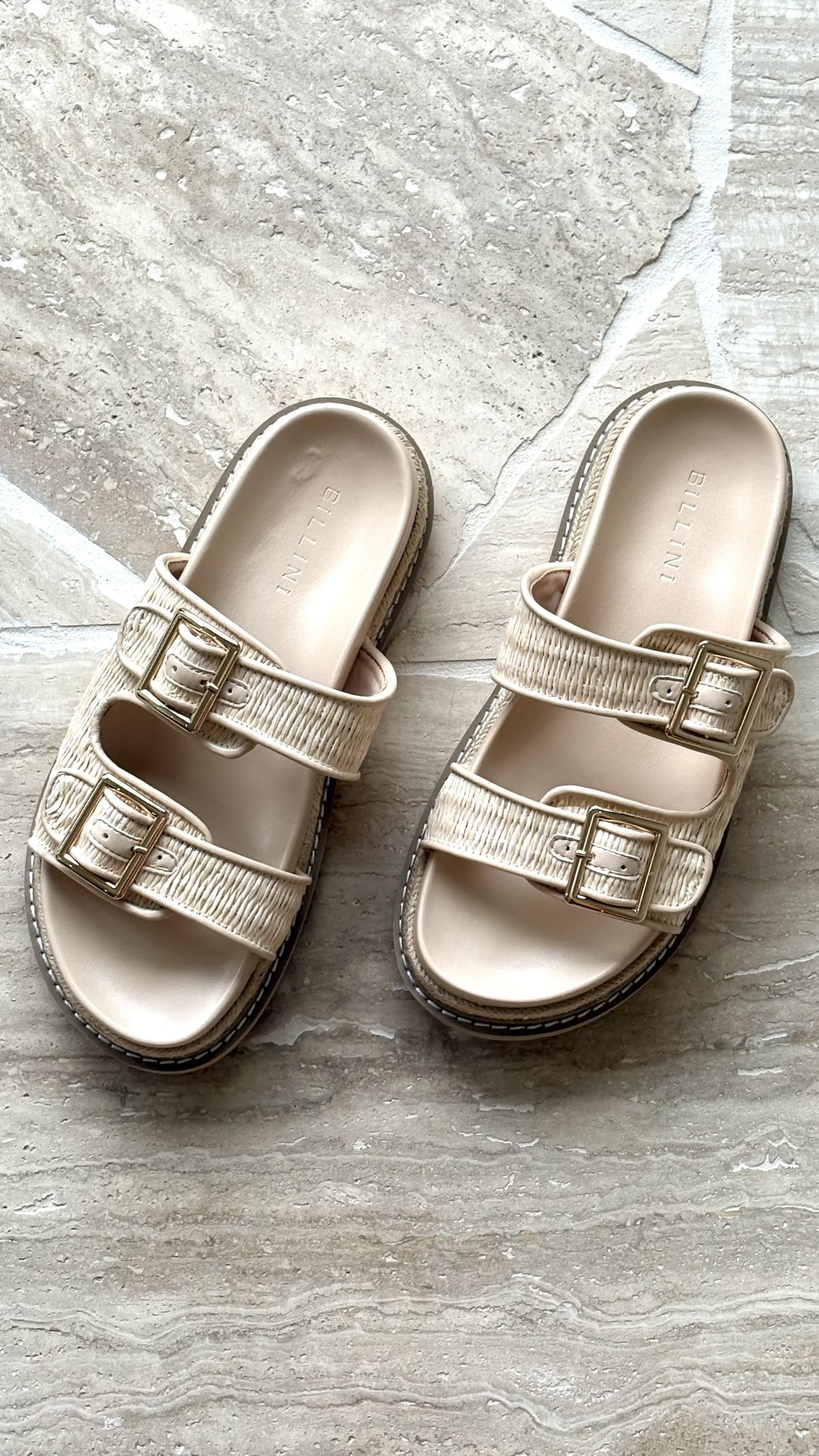 Adonis Slide - Cream Raffia - Billy J