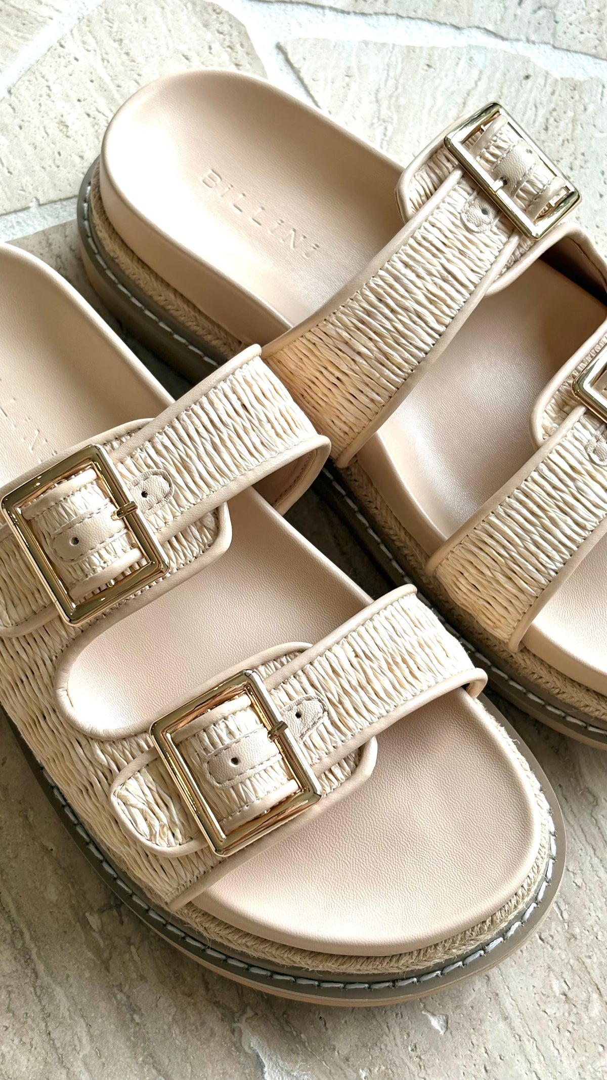 Adonis Slide - Cream Raffia - Billy J