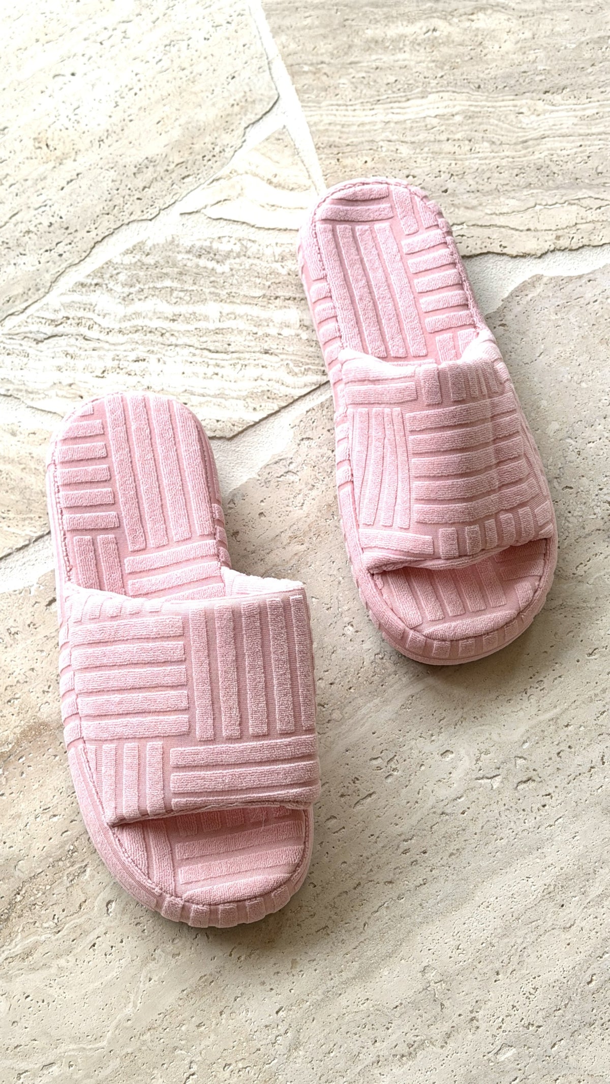 Terry Towelling Slippers - Light Pink - Billy J