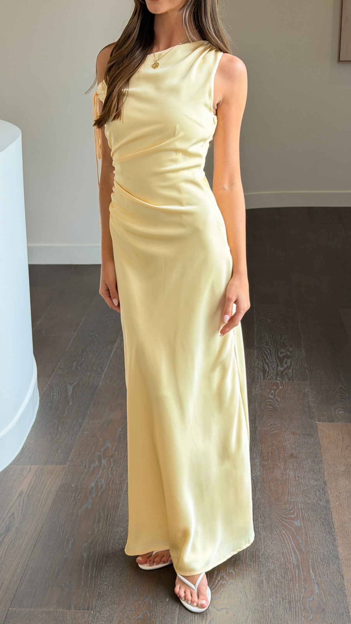 Sabrina One Shoulder Maxi Dress - Lemon - Billy J