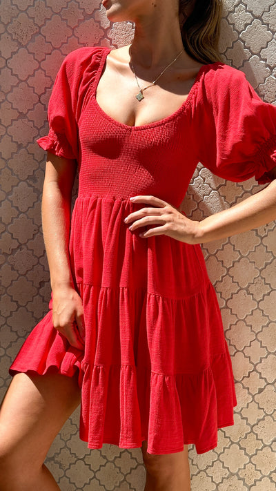 Load image into Gallery viewer, Madan Mini Dress - Red
